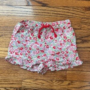 Girls Mini Boden Floral Ruffle Hem Shorts 7Y